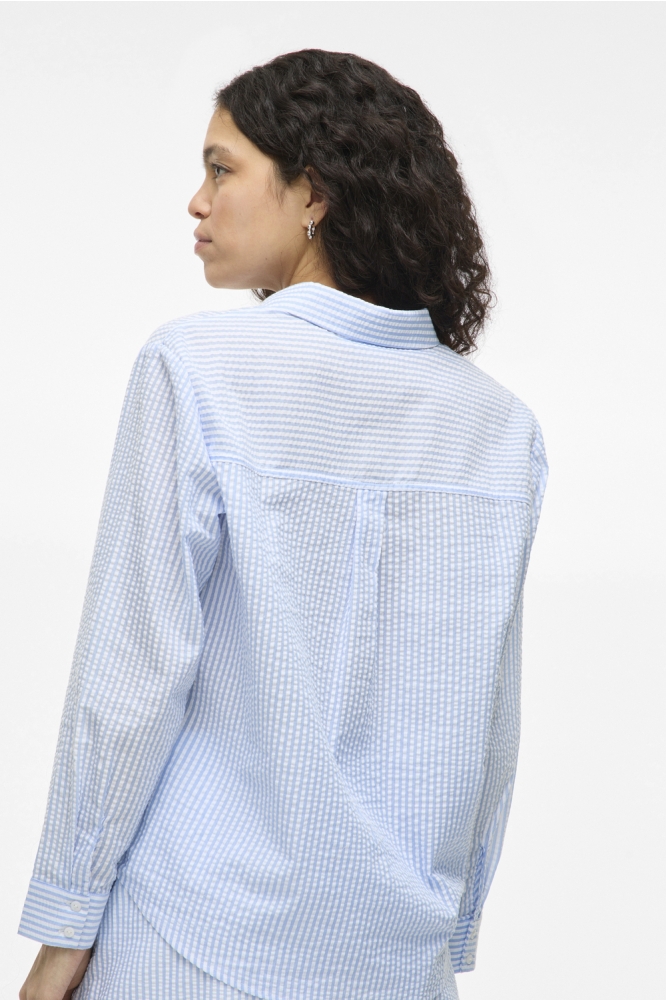 VICORALINA STRIPE L/S SHIRT/LN 14107218 SNOW WHITE/KENTUCKY